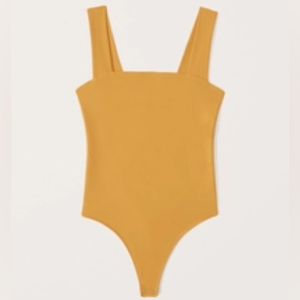 Like New A&F Dark Yellow/Orange Squareneck Bodysuit